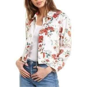 Maje Viflor Floral Denim Jacket